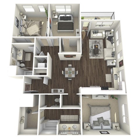 C1 Floor Plan at The Platform Urban Apartments